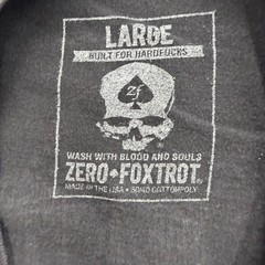 Zero Foxtrot Mens Echoes in Eternity Spartan Skull Graphic T-Shirt Black Large