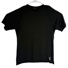 Second Skin Athletic Works Mens Black Short Sleeve Raglan T Shirt Size Small