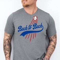 Back to Back CHAMPS | Los Angeles Baseball Ring Spun Pre-Shrunk Cotton T-Shirt