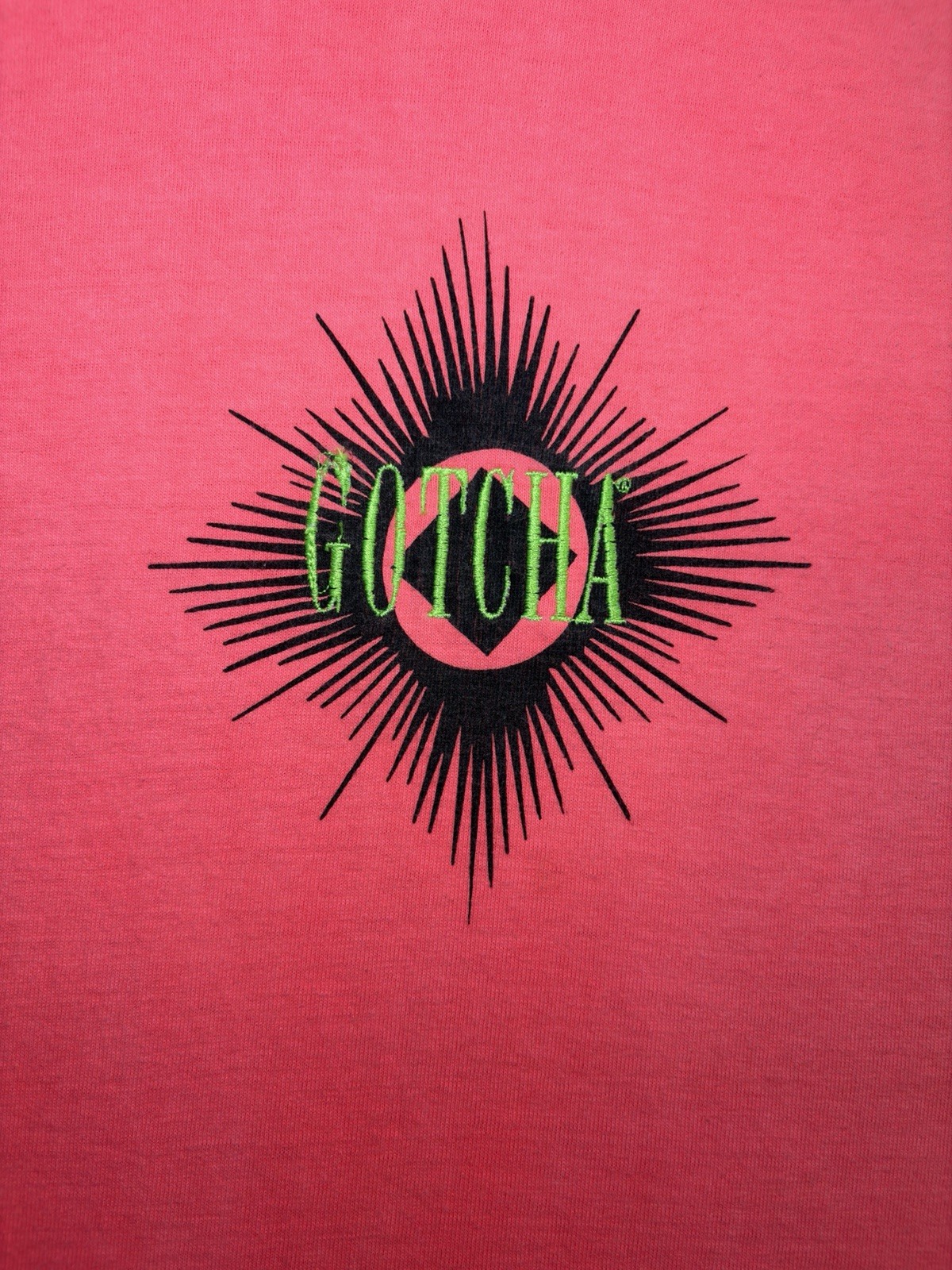 Vintage Gotcha Mens Long Sleeve Shirt Neon 90s Mock Neck Skater Surf Logo M gallery