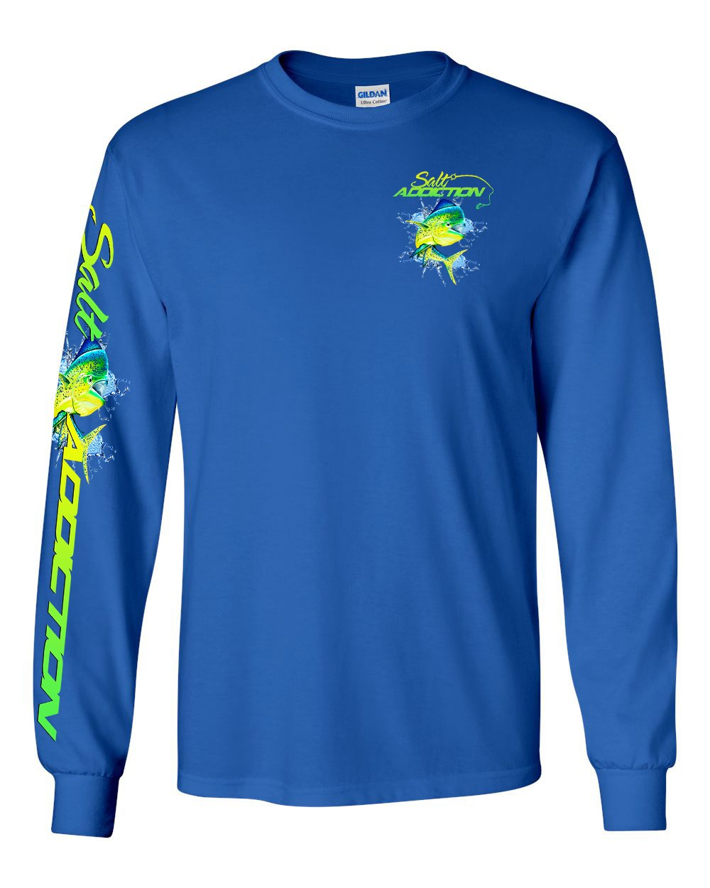Salt Addiction Saltwater Dolphin Fishing Long Sleeve T Shirt Mahi Mahi Cotton gallery