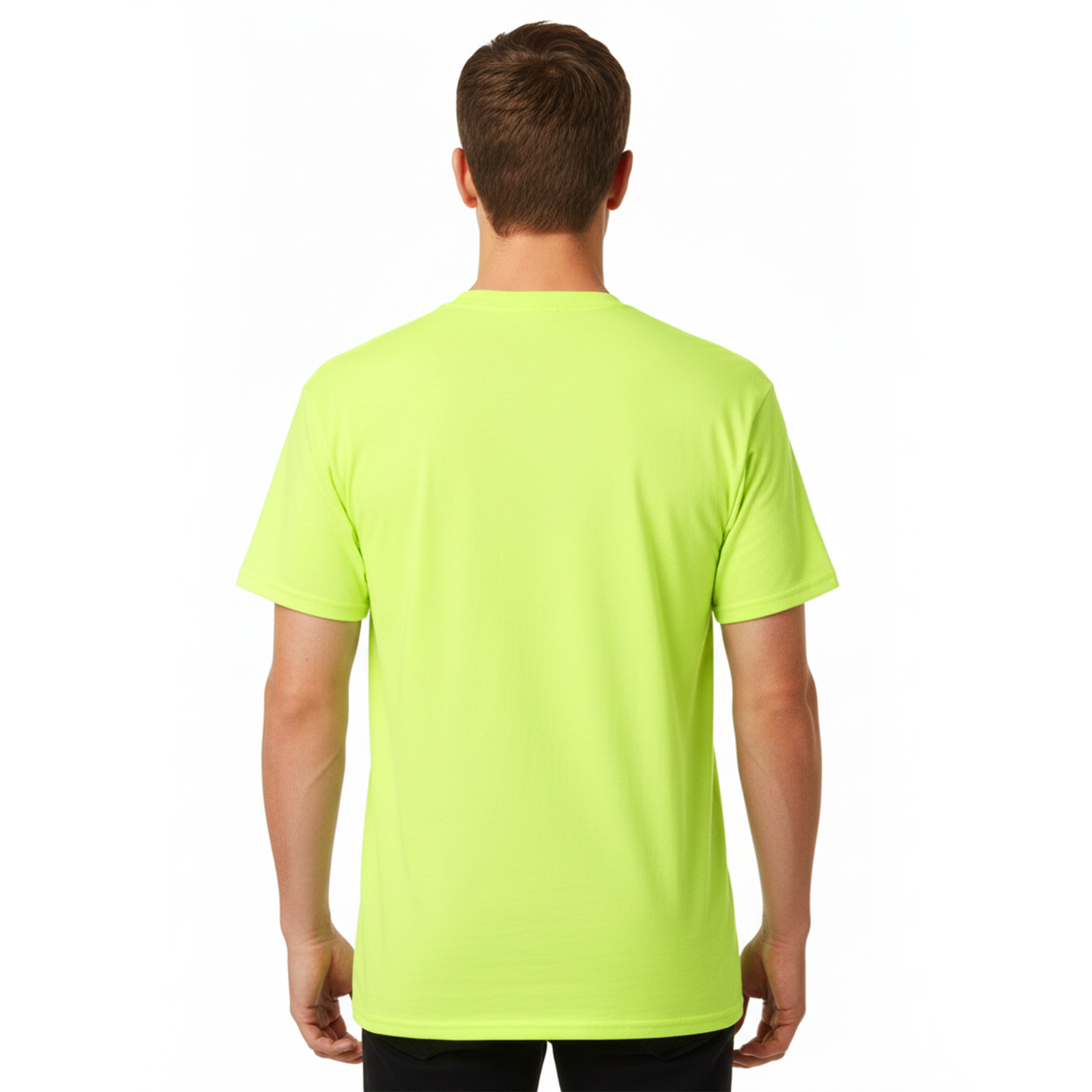 Hanes Men's Authentic High Visibility T-Shirt, His Vis Safety Green Short Sleeve gallery