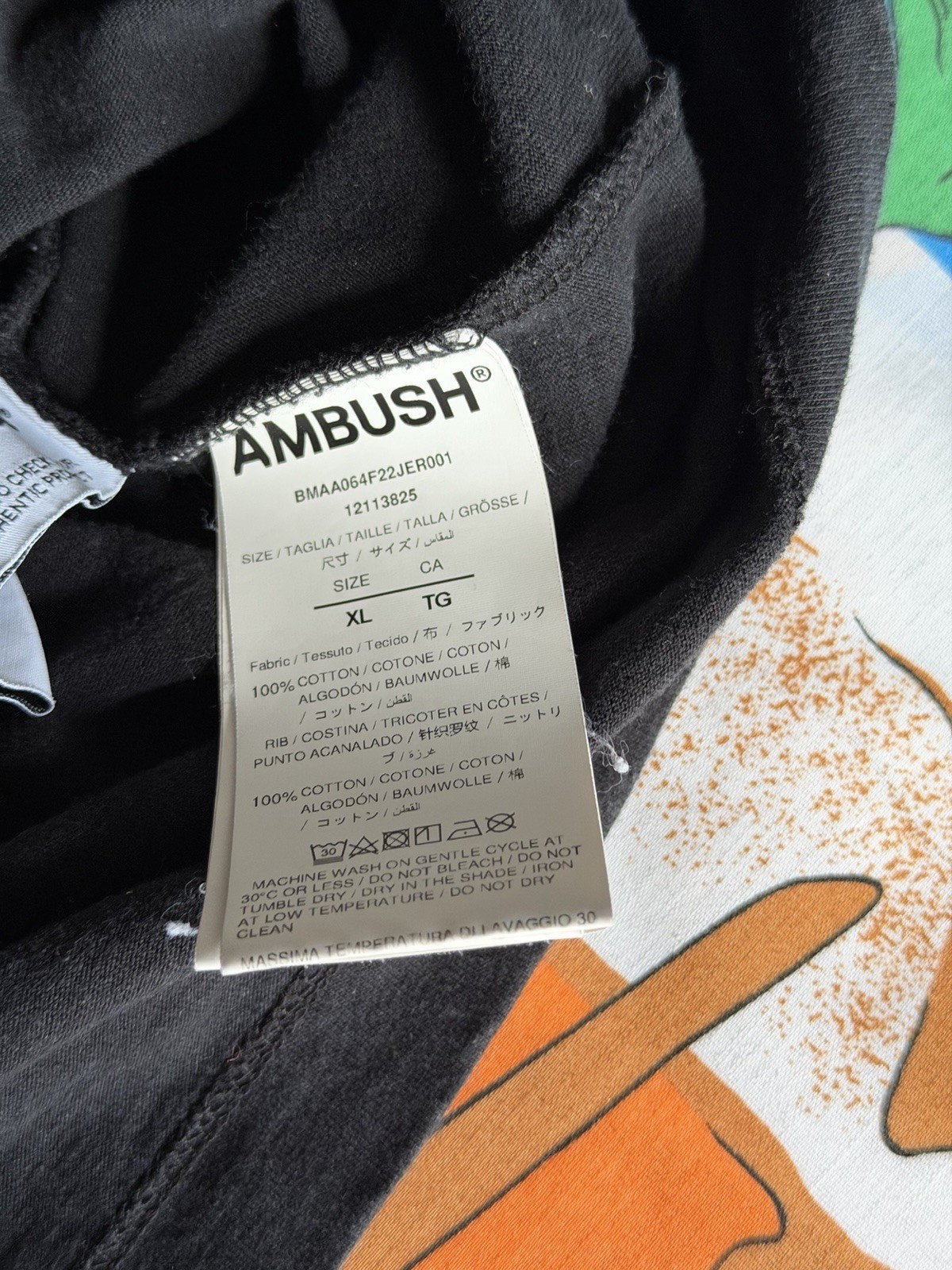 Ambush men's Logo Black Cotton Crewneck T- Shirt - XL made In Japan gallery