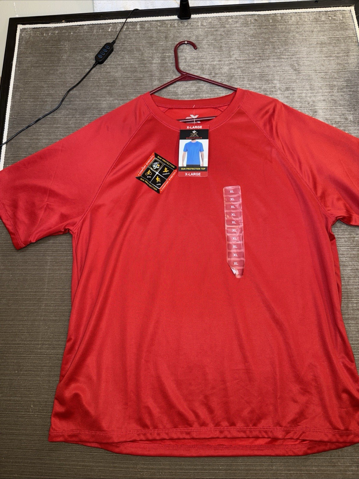 NWT ZeroXposur Sun Protection Quick Dry UPF 50 Short Sleeve T-Shirt Men XL Red