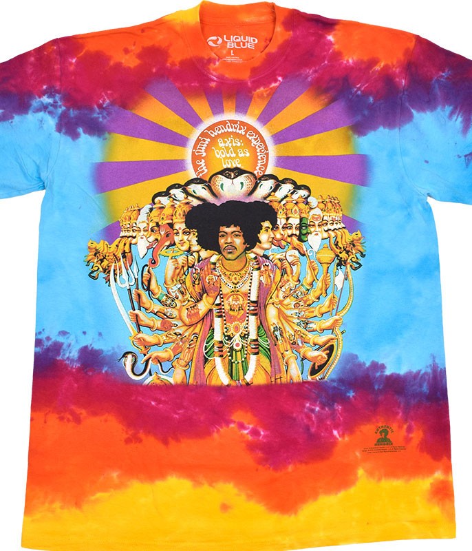 Jimi Hendrix Axis Bold As Love Tie-Dye T-Shirt Liquid Blue gallery