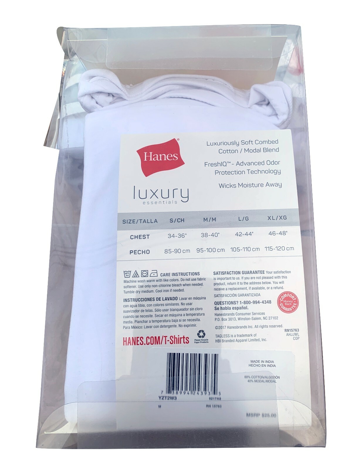 Hanes® Men's Luxury Essentials White V-Neck Undershirt 3-Pack " TOP 1 " YZT2W3 gallery