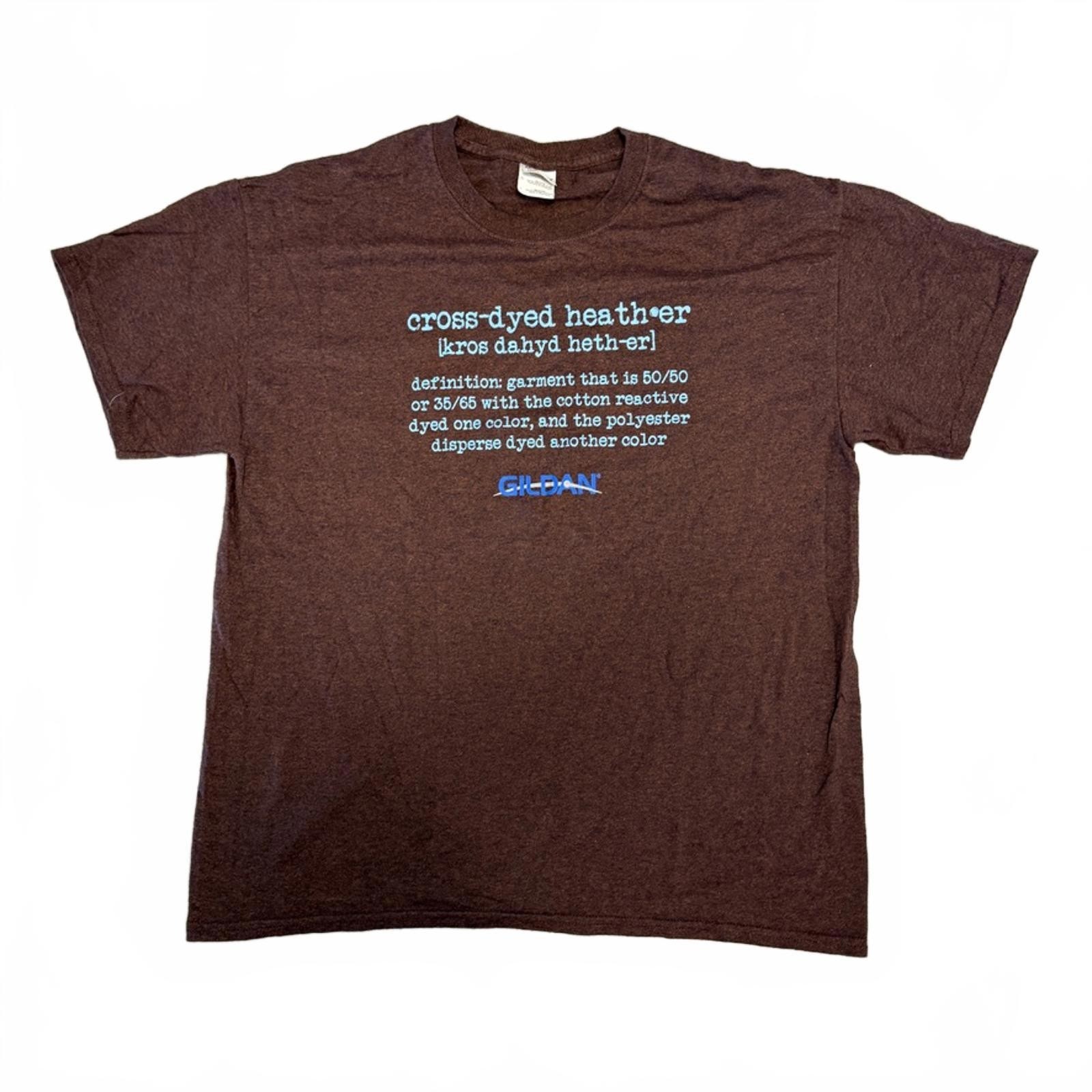 Gildan Cross-Dyed Heather Brown Promo Tee Size L 50/50 Cotton Poly Blend gallery