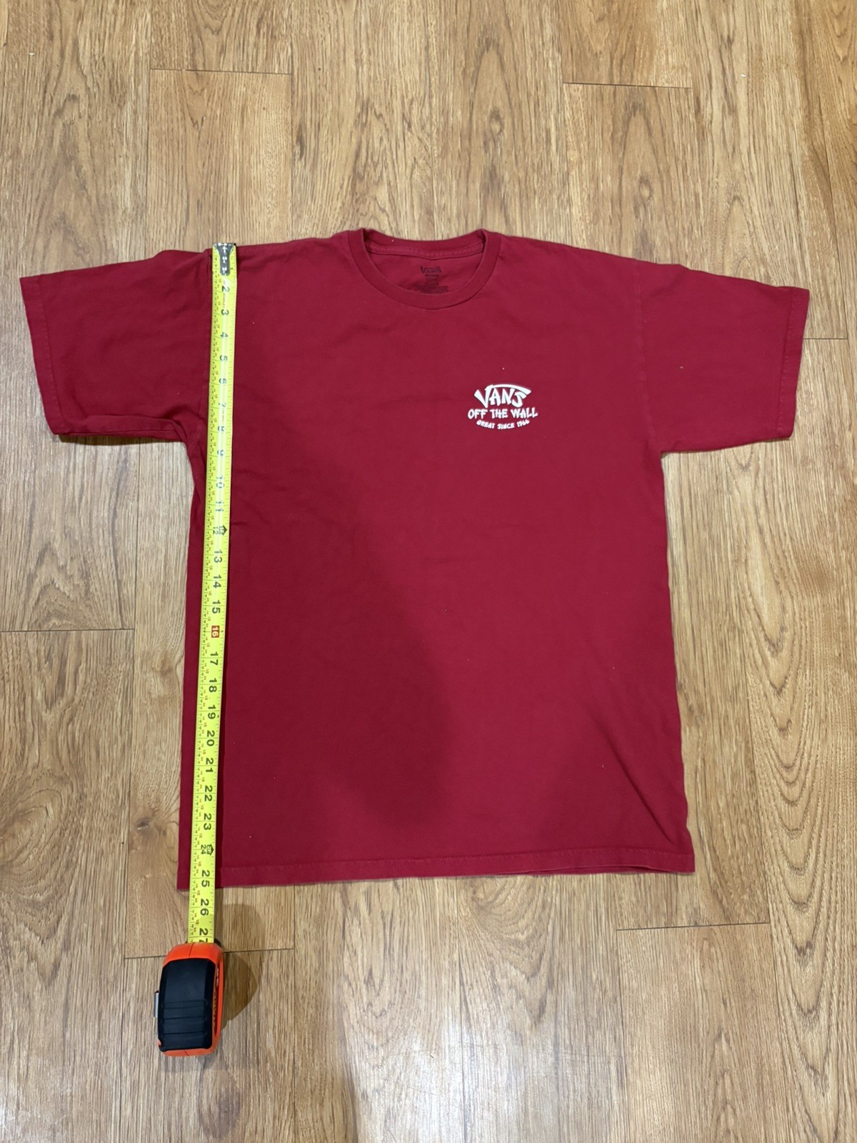 Vans Off The Wall Great Wall Of China Short Sleeve Red Men's T-Shirt Size Medium gallery