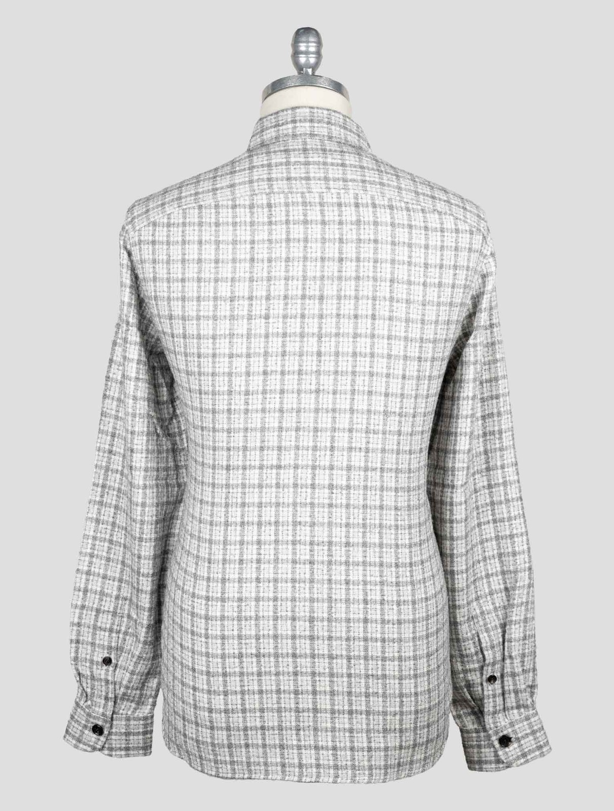 NEW ISAIA GRAY WHITE CASHMERE SILK OVERSHIRT EU 56 - US 46 - 2XL I258 gallery