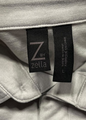 Z By ZELLA Gray Poly/Spandex LONG SLEEVE POLO SHIRT Athletic Gym Golf Men’s L