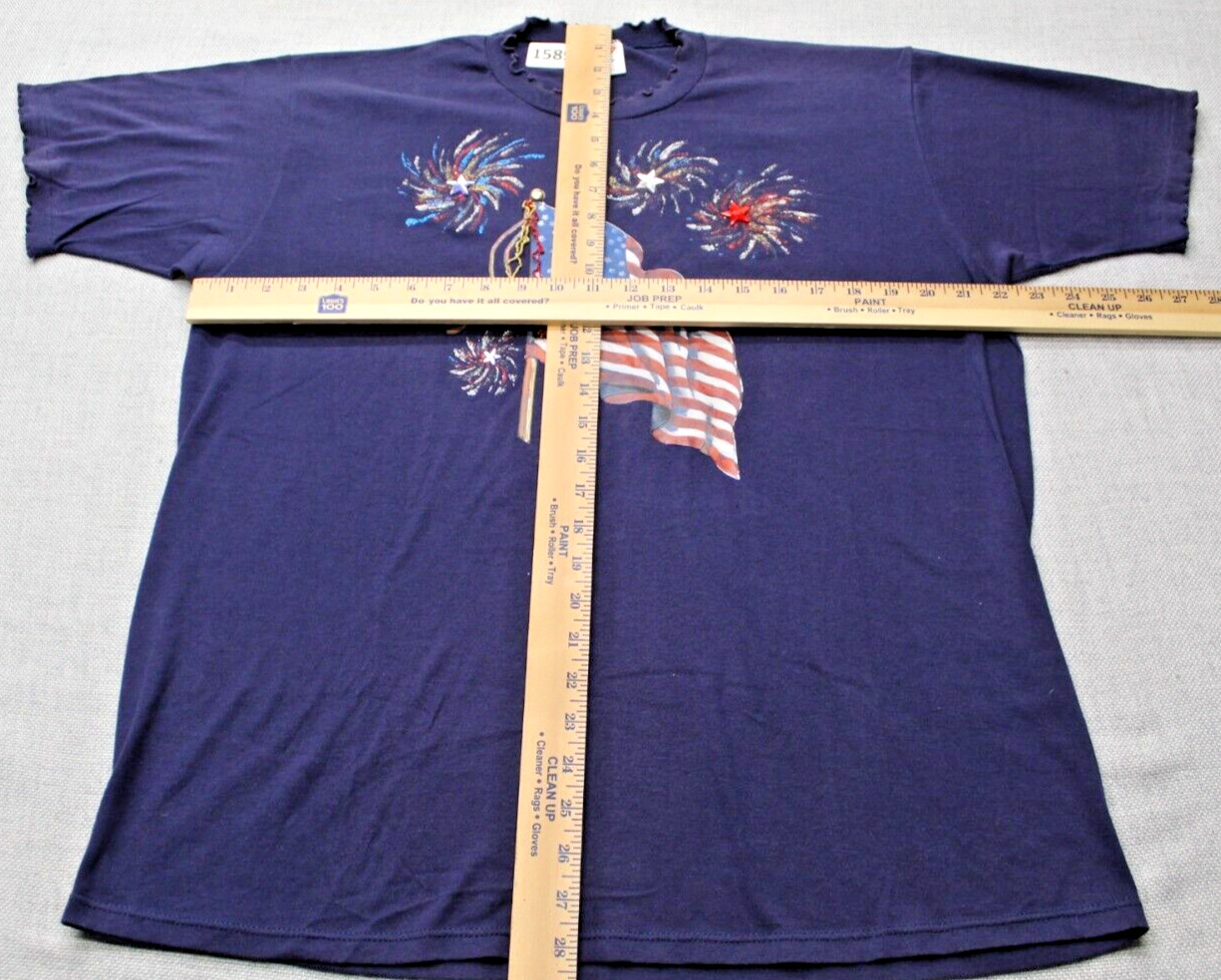 Vintage Jerzees Home Made Single Stitch Flag Fourth Of July T Shirt Men's XL gallery