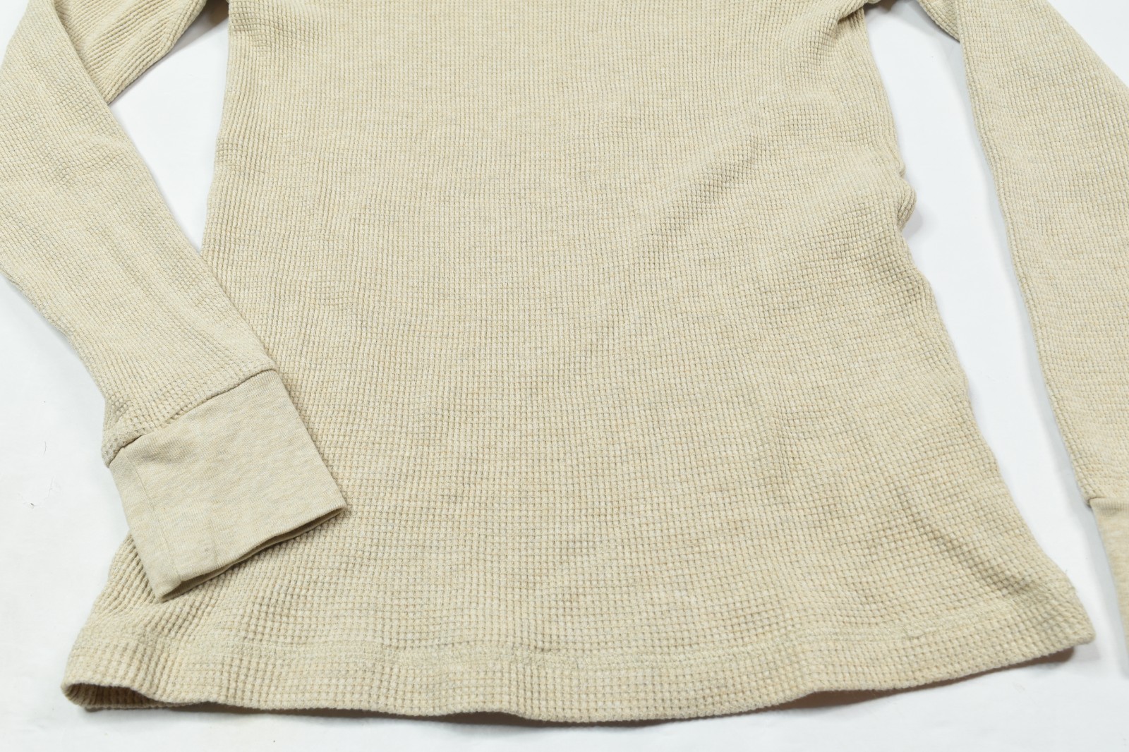 Polo Ralph Lauren Waffle-Knit Thermal Shirt Mens Small Beige Long Sleeve Slim gallery