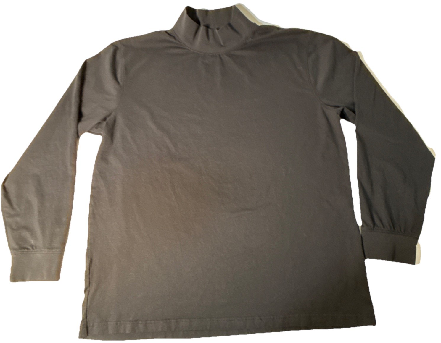 LL Bean Mens Shirt Size Large Tall Black High Neck Long Sleeve Classic