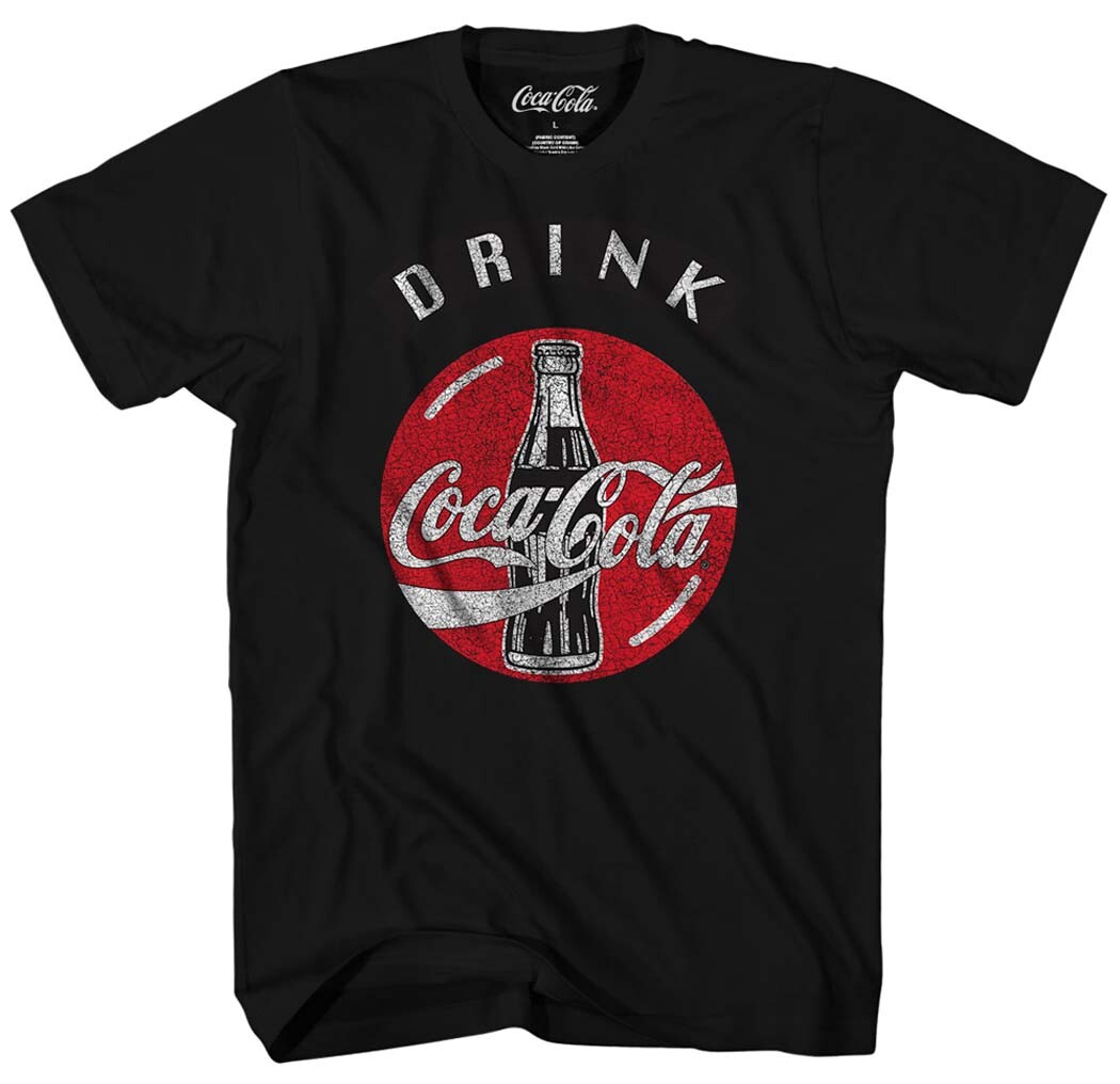 Coca Cola Drink Bottle Cap Logo Men's Black T-Shirt New gallery