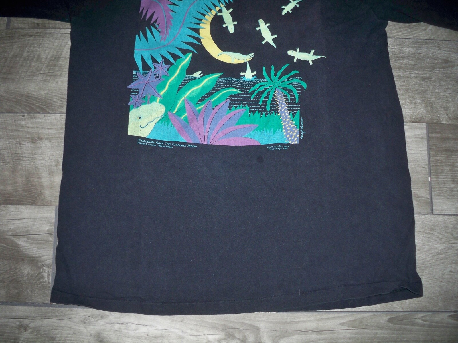Vtg Crocodiles Rock Lenches Single Stitch All Over Print Tshirt Size XLarge 80’s gallery