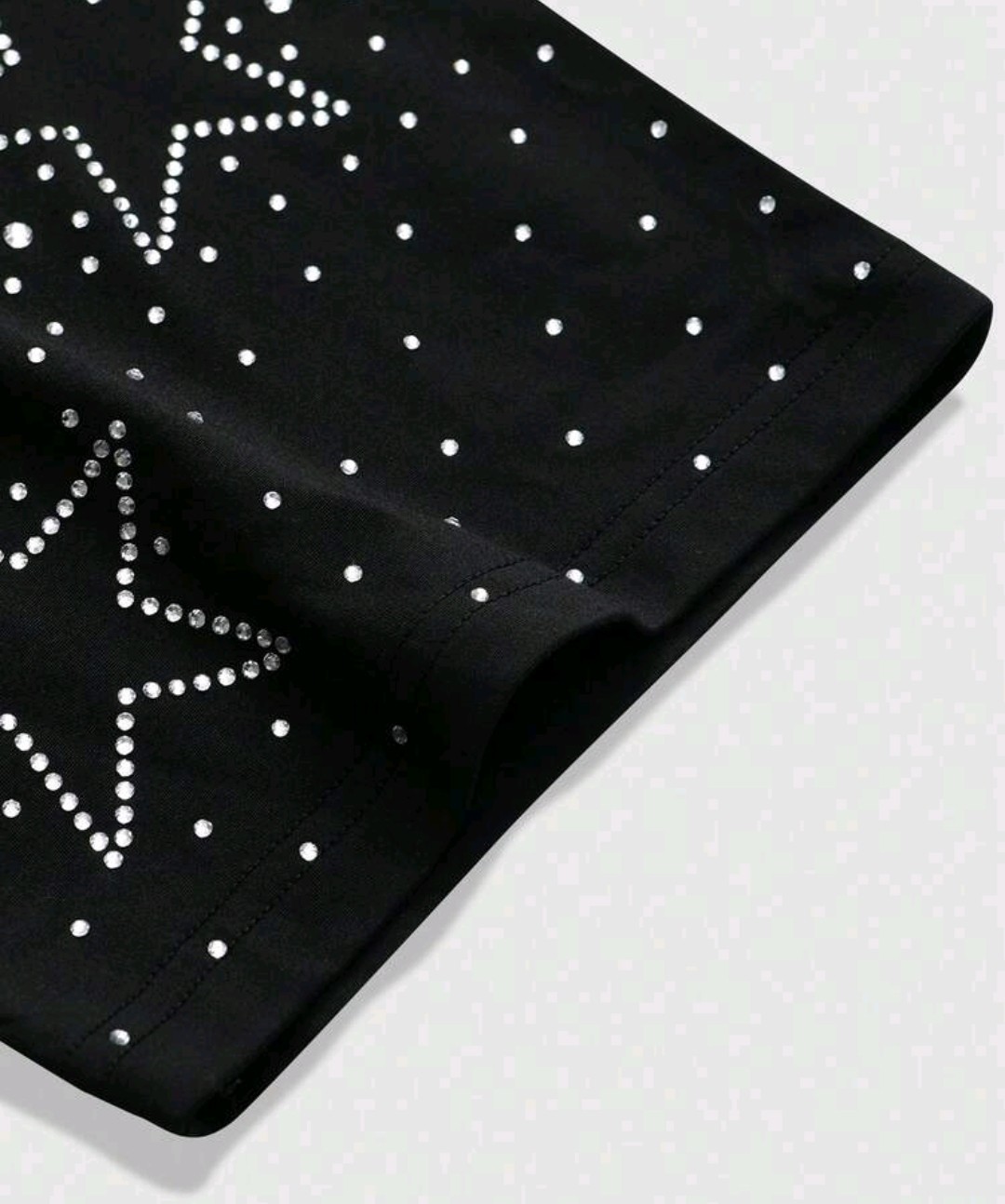 New Men Luxury Diamond Stars Rhinestones Fashion Black T-Shirt High Quality gallery