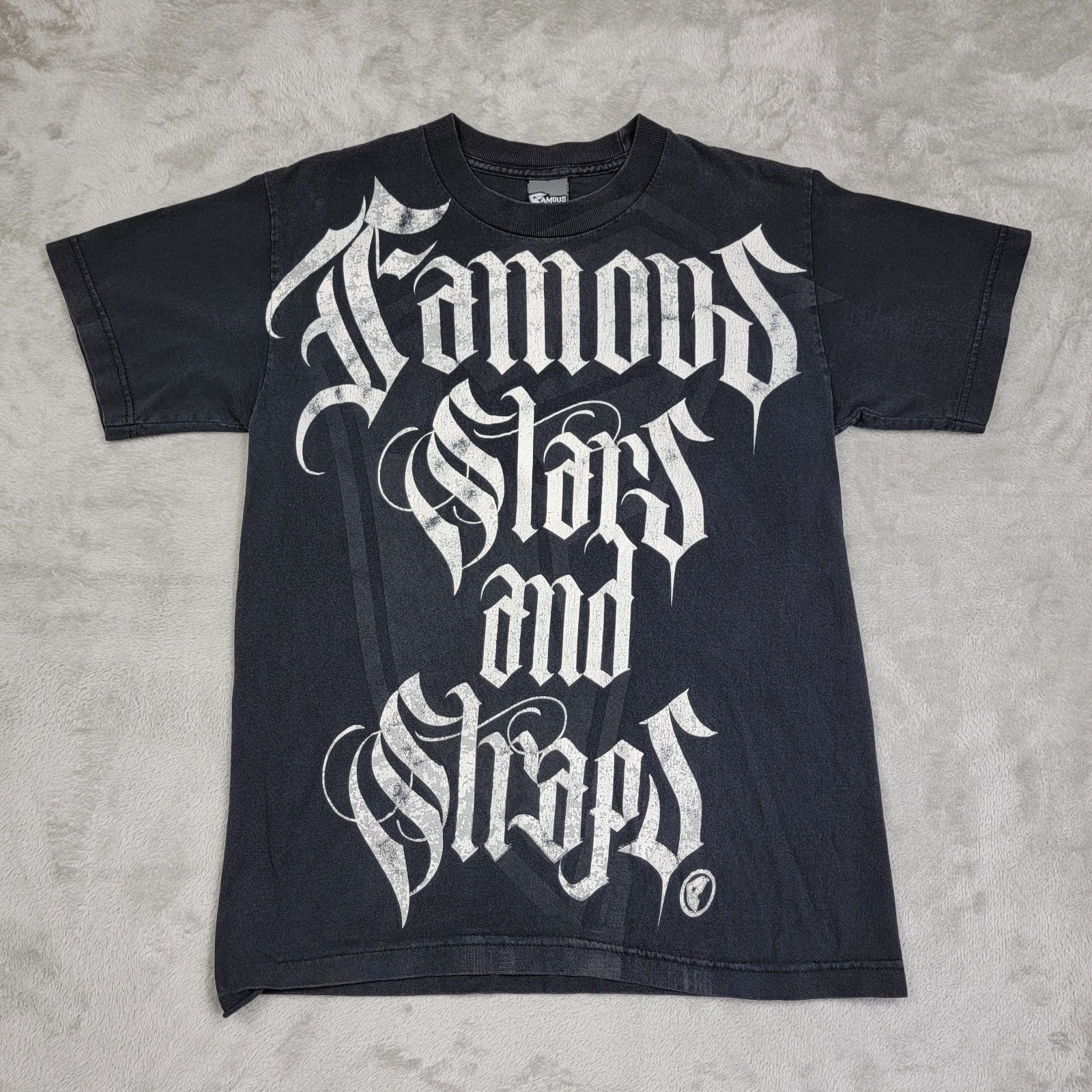 Vintage Famous Stars and Straps Cityscape Shirt Size S Black Fader Y2K Skater T gallery