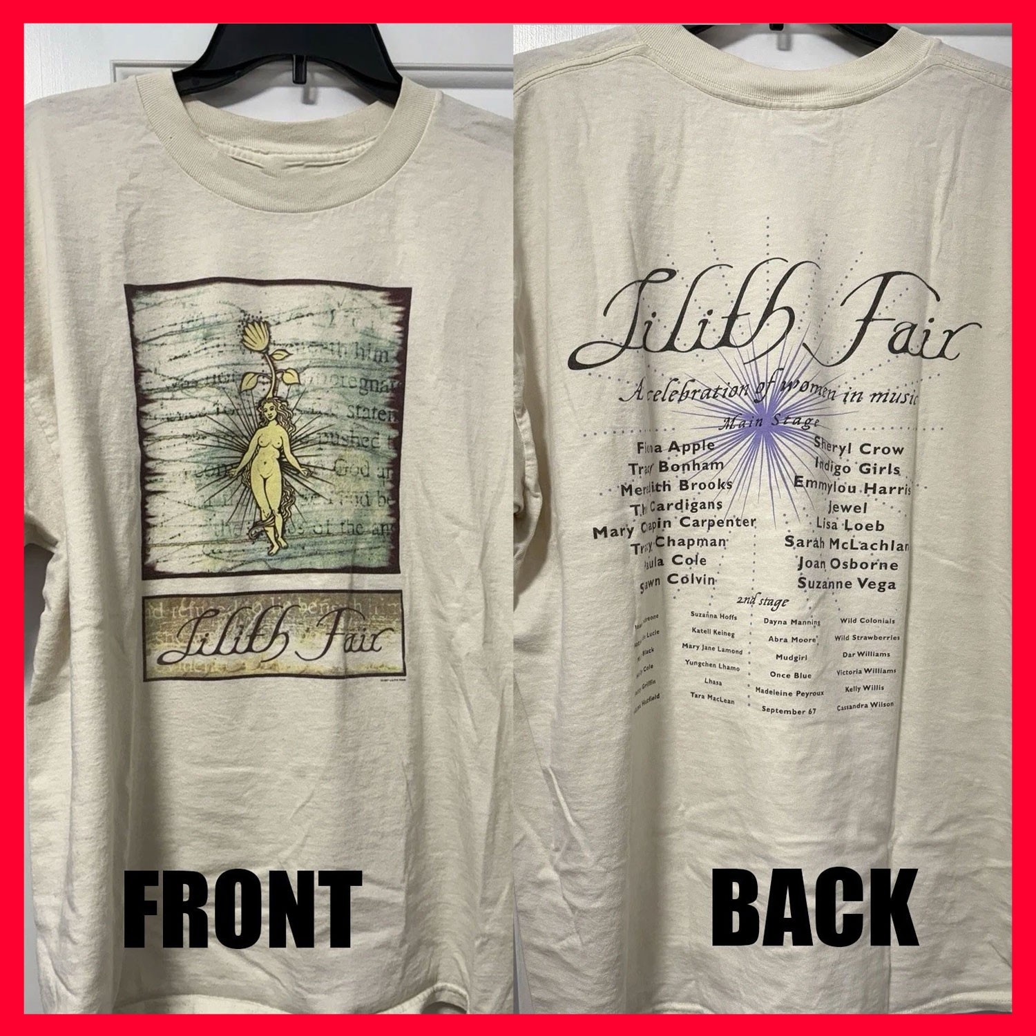 SALE 30% - Lilith Fair Original 1997-1998 Reprint T-shirt All Size for fans gallery