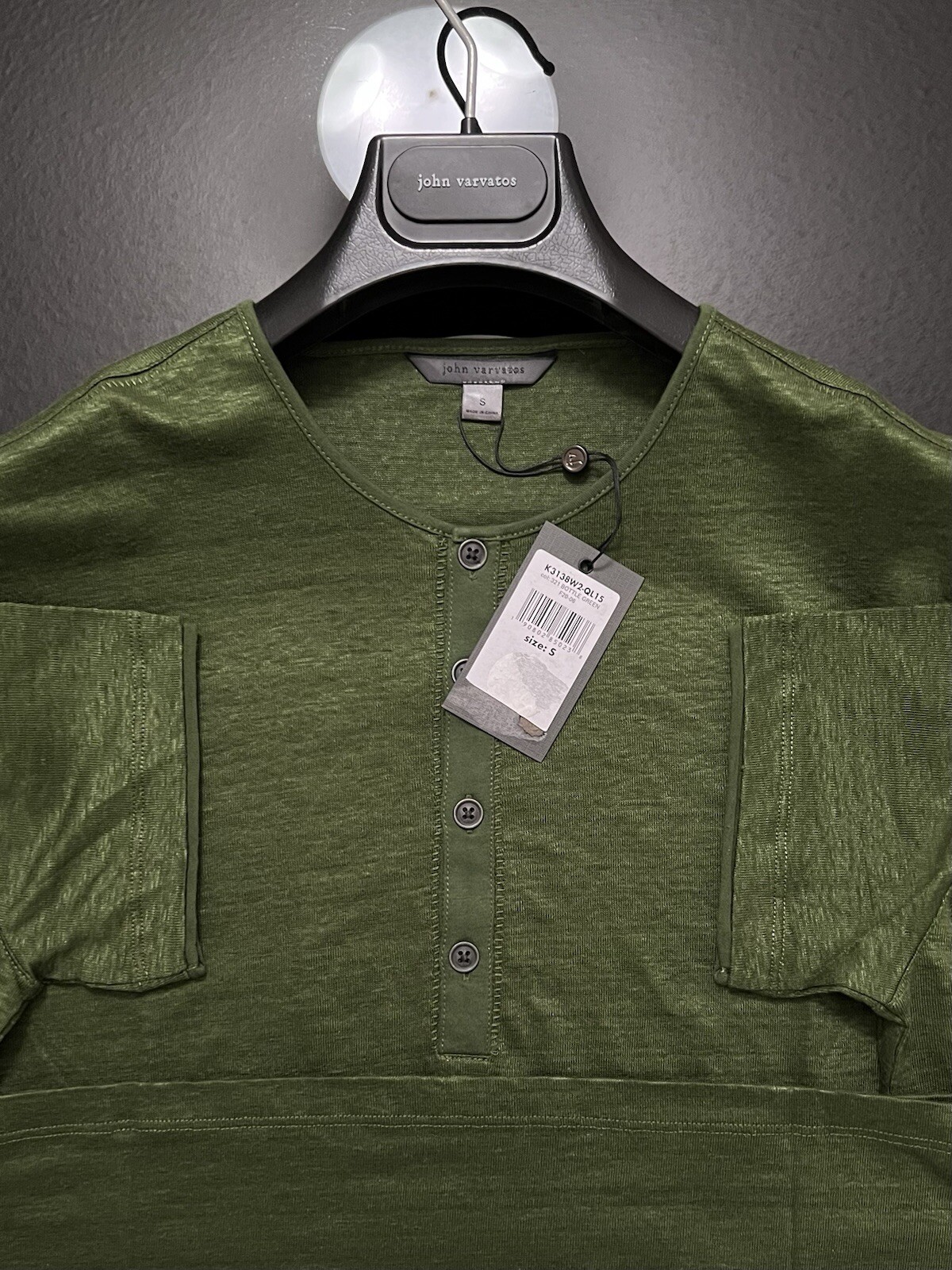 John Varvatos Collection Luxury Henley - Mercerized Linen - Raw Edges - Vtg 2020 gallery