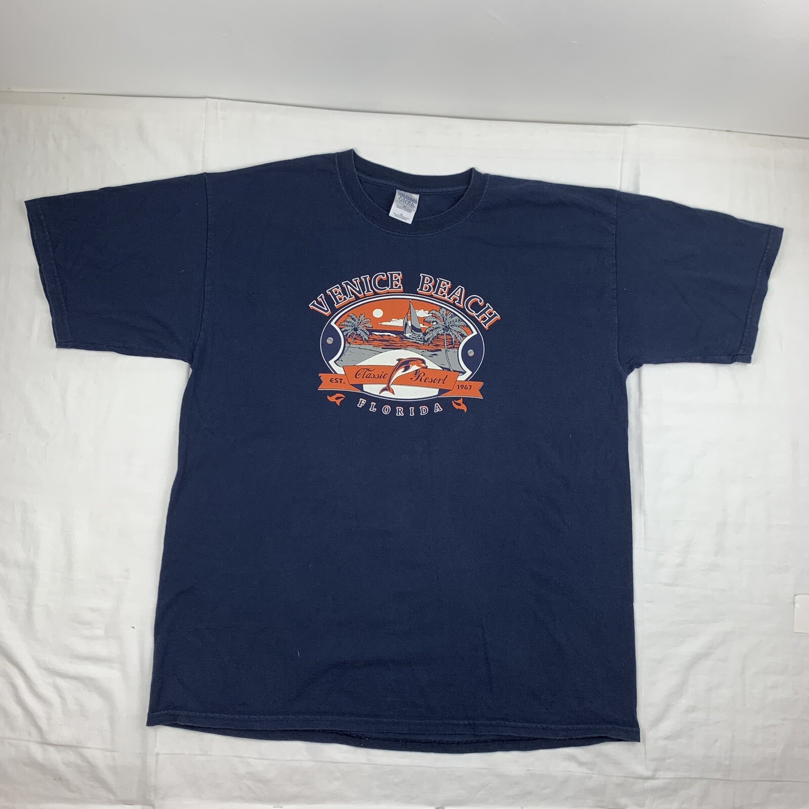 Vintage Venice Beach Florida T Shirt Adult XL Blue Classic Resort Travel Tourist