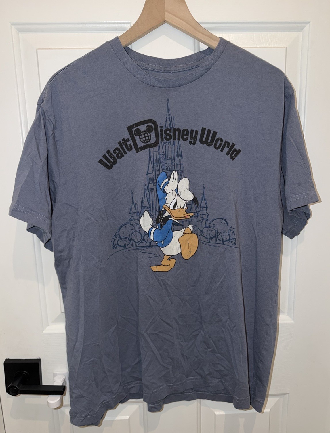 (No Tag) Disney World Castle Parks Donald Duck Tee T Shirt Size Large L Blue gallery