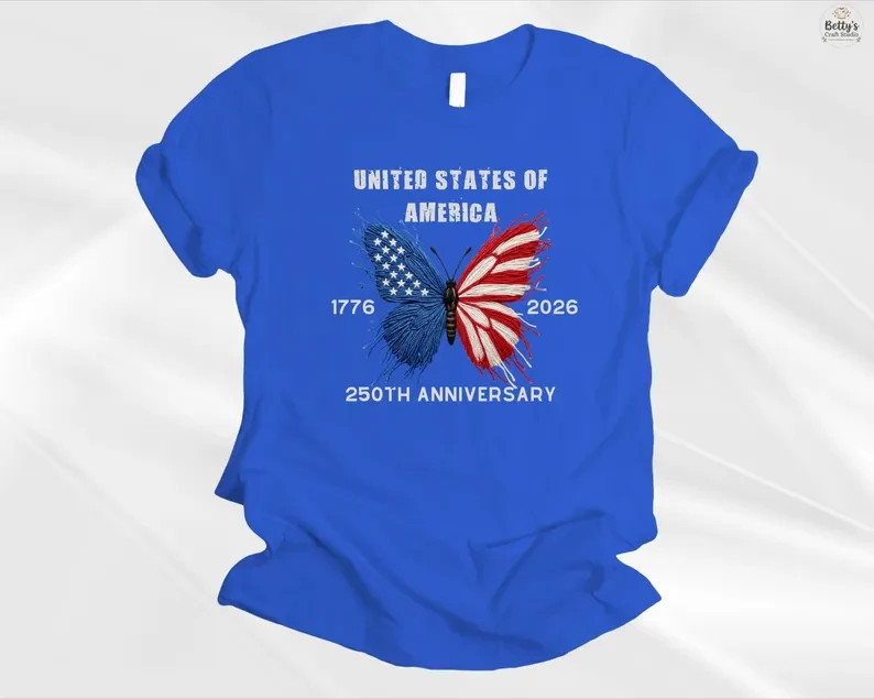 American Butterfly 250 Years Patriotic 4th of July T-Shirt | S-5XL FREESHIP gallery