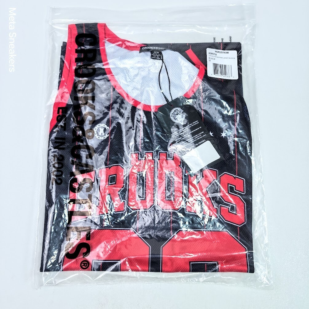 Crooks & Castles M Men's Jersey Red Black Stripes Basketball Mesh Tank Top New gallery