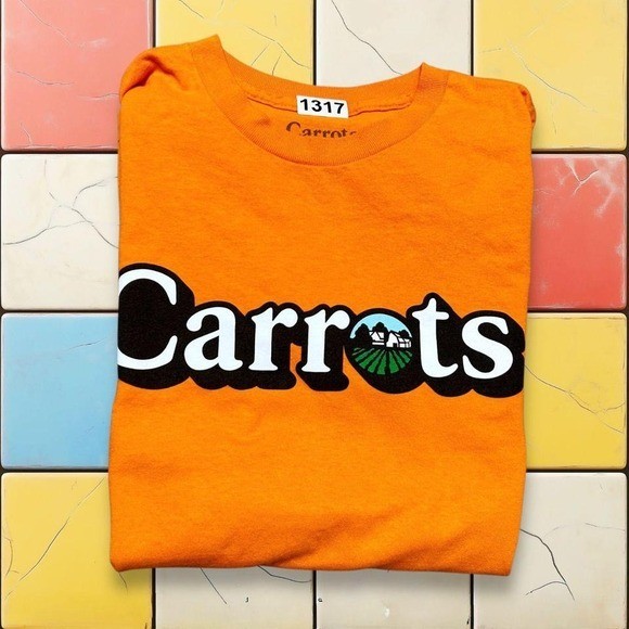 Y2K Carrots Orange Skater T Shirt Men Size M Cotton Short Sleeve Anwar Street gallery
