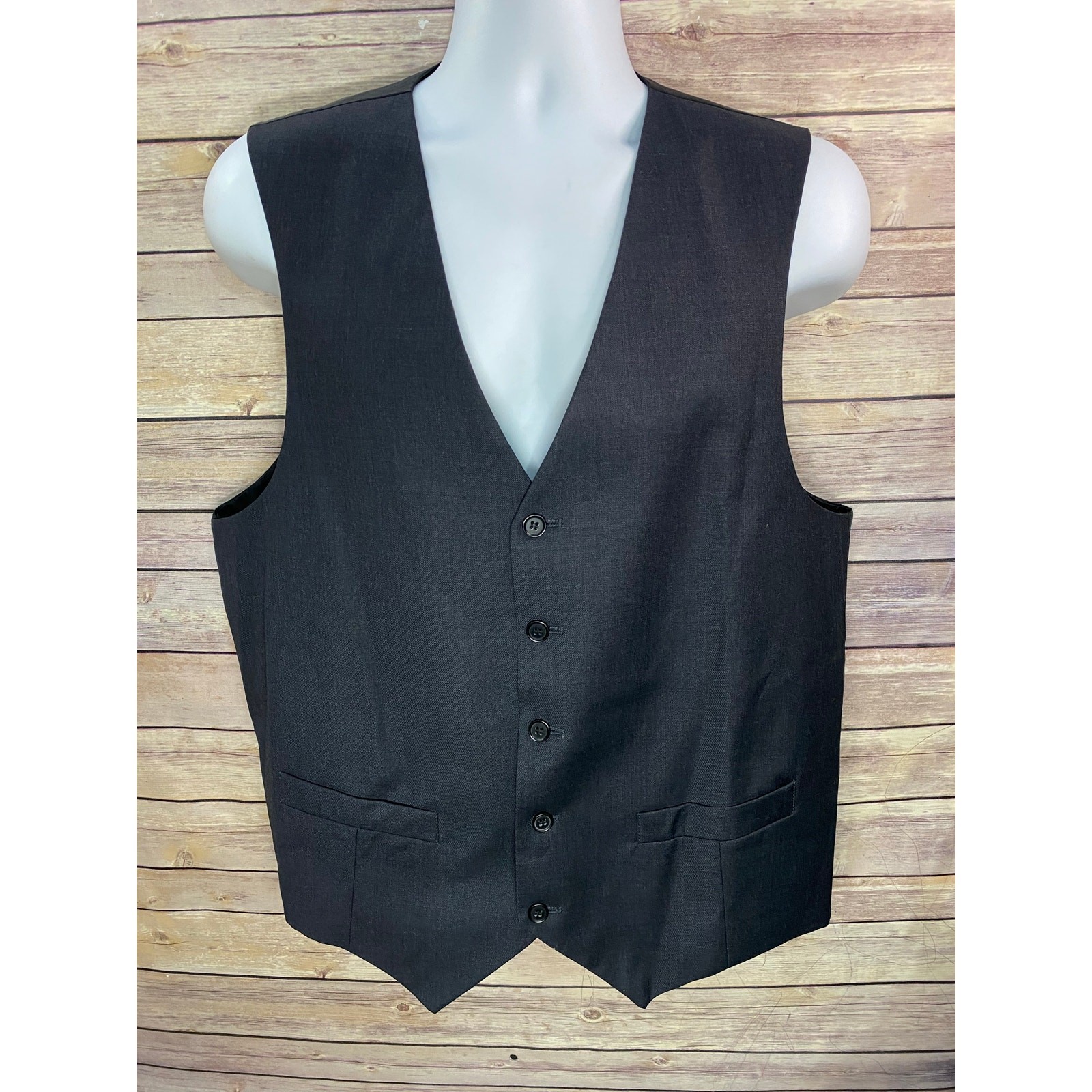 Mantoni Black Vest Size XXL 100% Cotton 2-Button Style