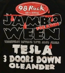 98 Rock Jambo Freekin Ween 10/25/2000 T-Shirt (XL) Tesla 3 Doors Down Oleander