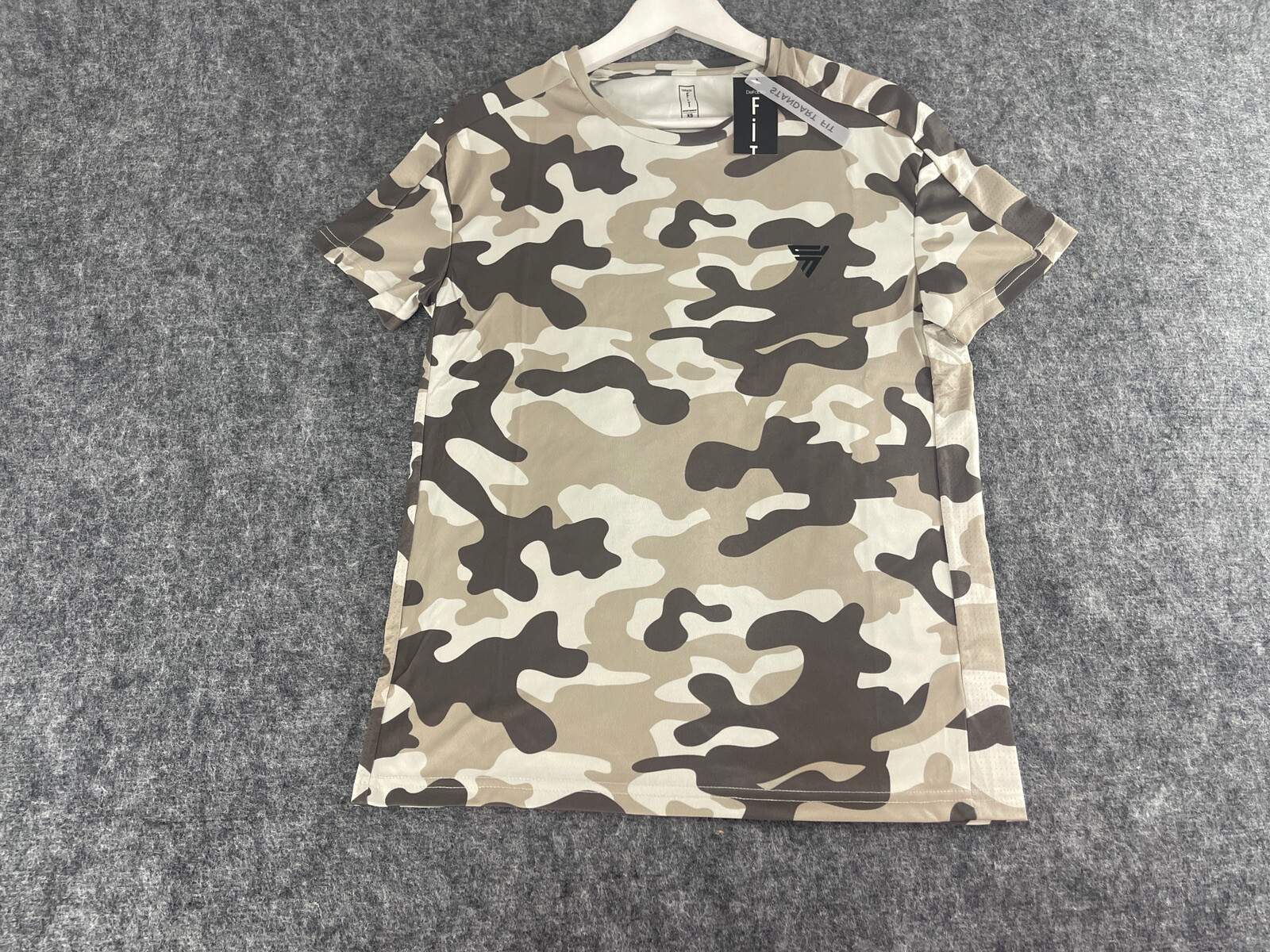 De Facto Shirt Men’s Camo Small Gray Green Tee Camouflage Short Sleeve Gym N308 gallery