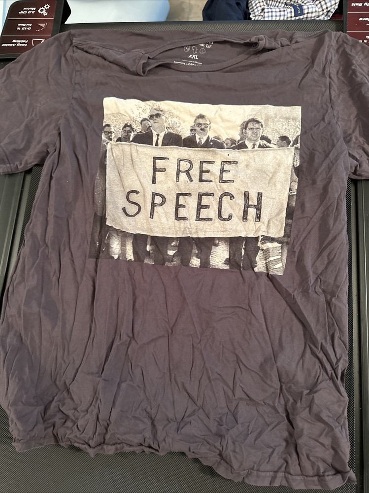 Free Speech Movement 1st Amendment 100% Organic Cotton Sustainable XXL BIG&TALL