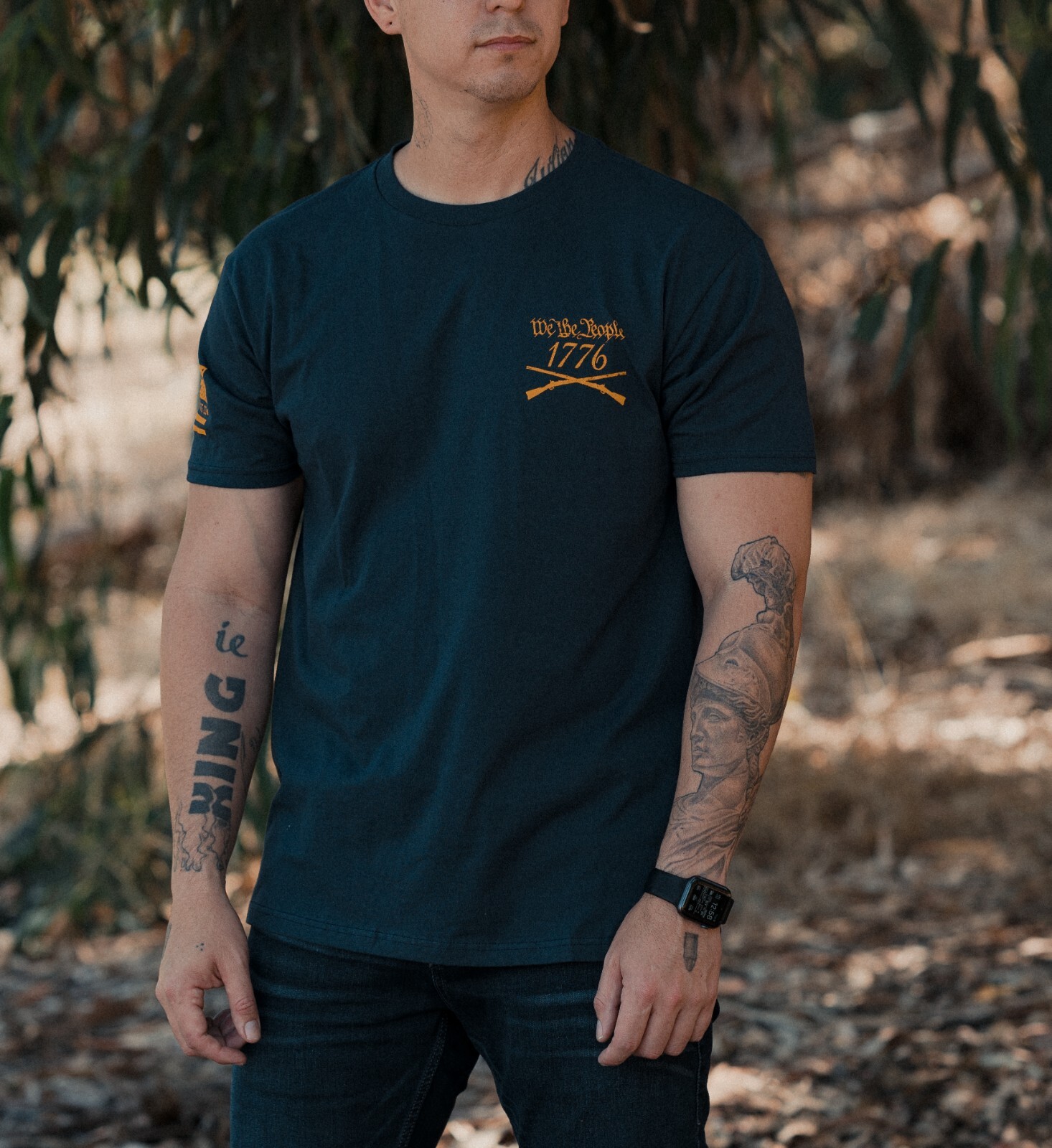 Howitzer Style Men's T-Shirt WE WILL DEFEND Military Grunt MFG S-5XL gallery
