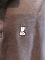 PSYCHO BUNNY MENS COMFORTABLE CLASSIC NAVY BLUE POLO W/ TAPED SEAMS SIZE SMALL