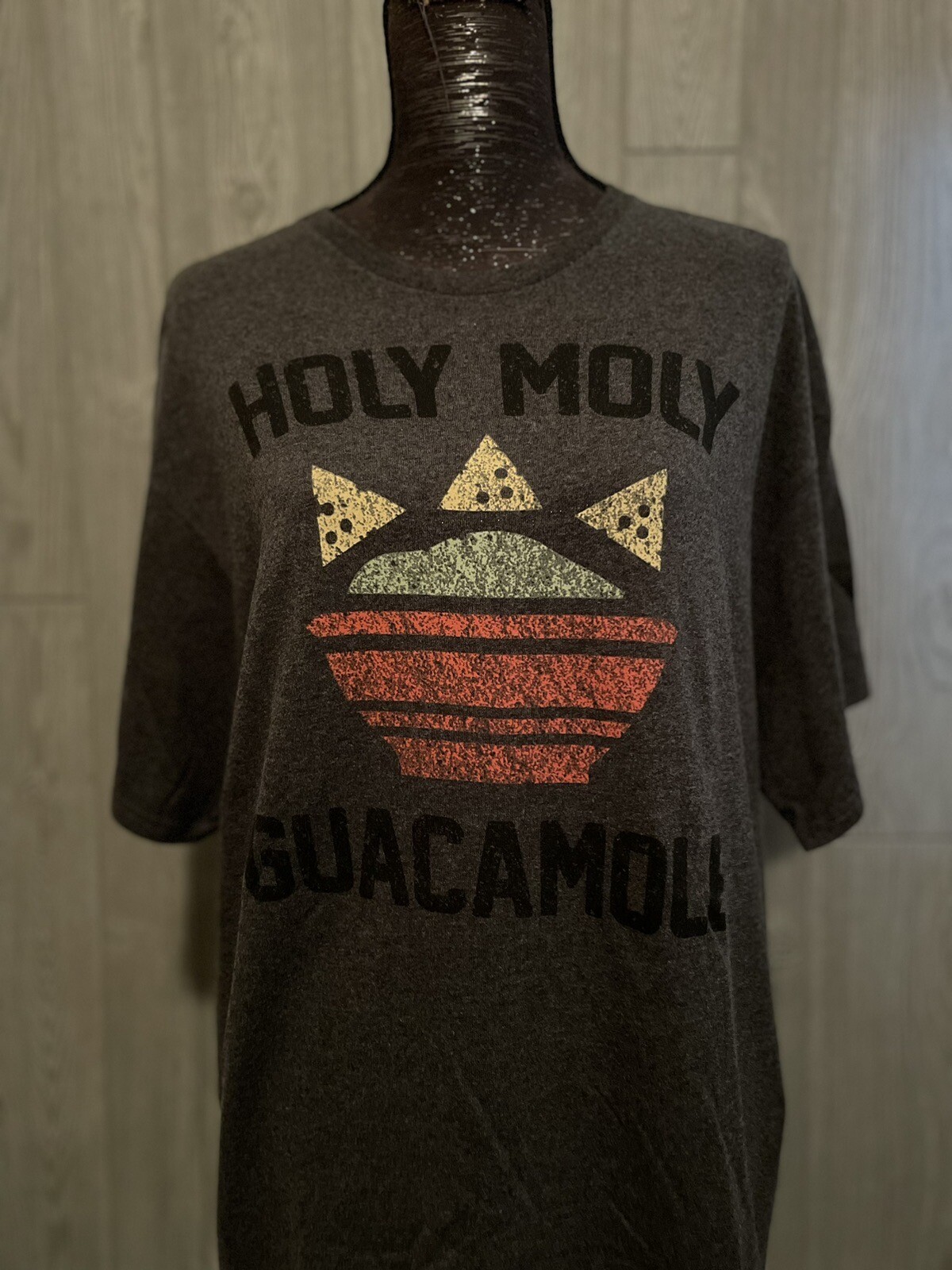 Adult Unisex Size XL Gray Holy Moly Guacamole Shirt gallery