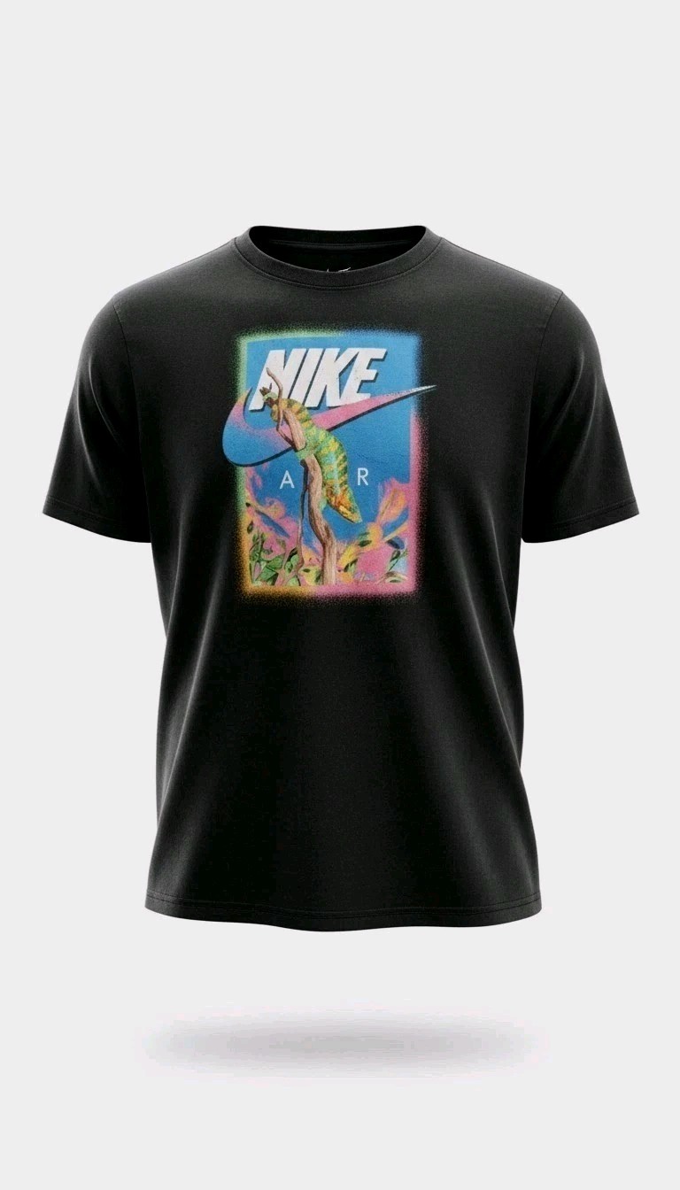 Nike Air Men's Medium Black Lizard T-Shirt - Rare Vibrant Graphic🦎 gallery
