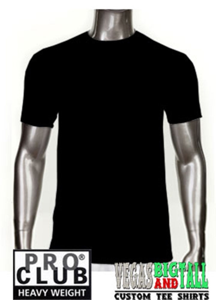 1 New Men's Pro Club Heavyweight Black Plain T-Shirt M-7XL & 10XL Blank PROCLUB gallery
