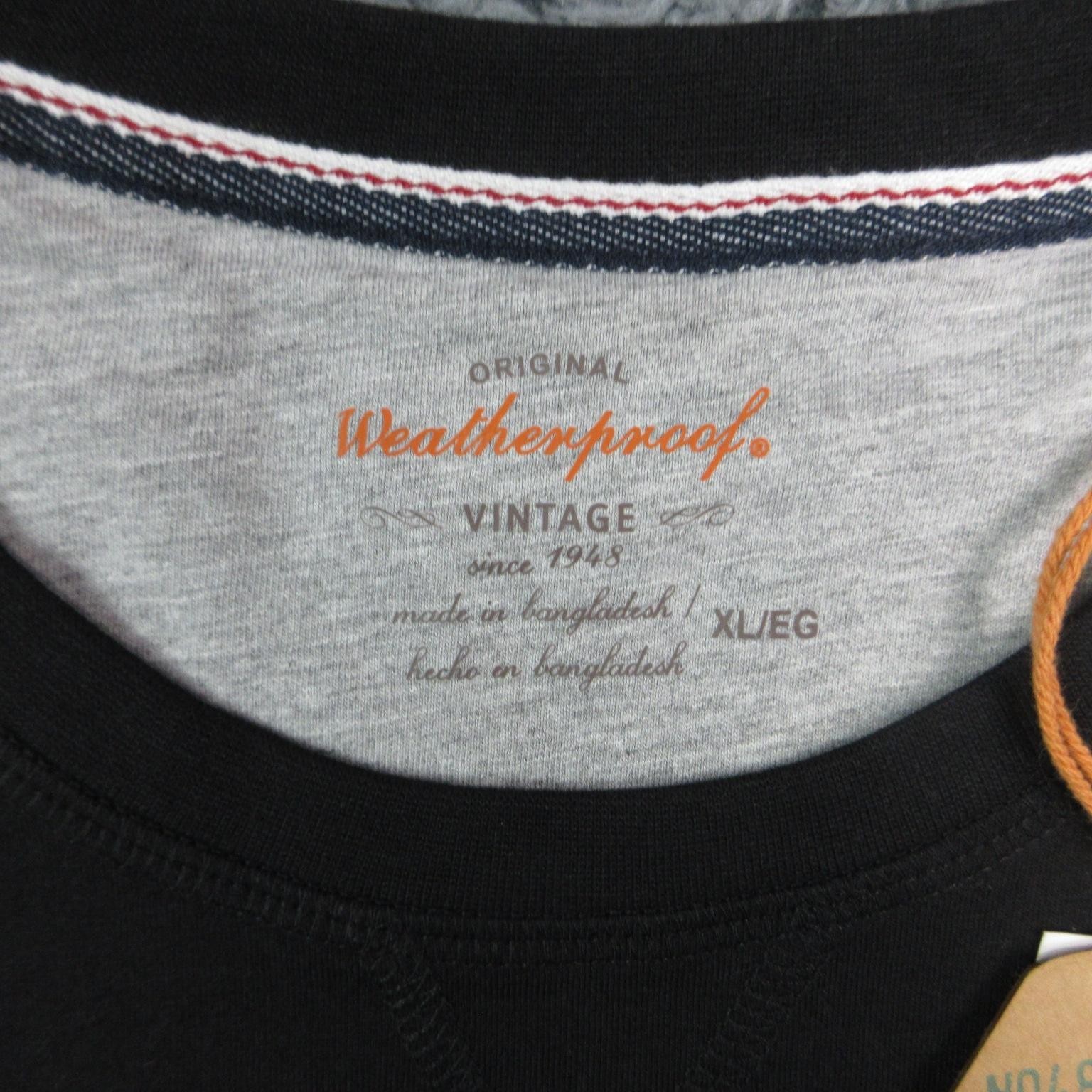 Weatherproof Vintage Shirt Mens XL Black Long Sleeve Crew Neck Logo NWT gallery
