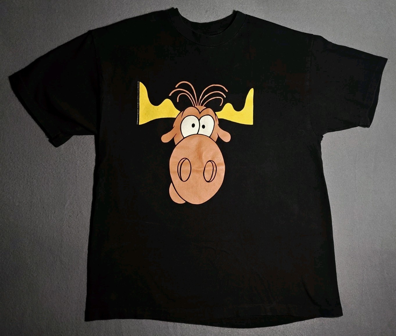 Taco Bell Bullwinkle Promo T-Shirt Size L Single Stitch USA Black Vintage 1993