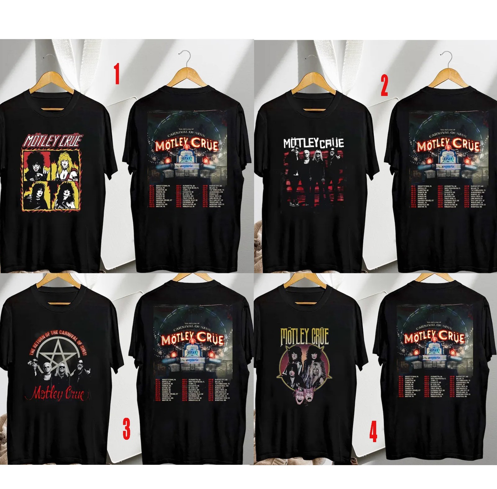 Motley Crue Carnival of Sins Tour 2026 US T-Shirt Or Hooddie