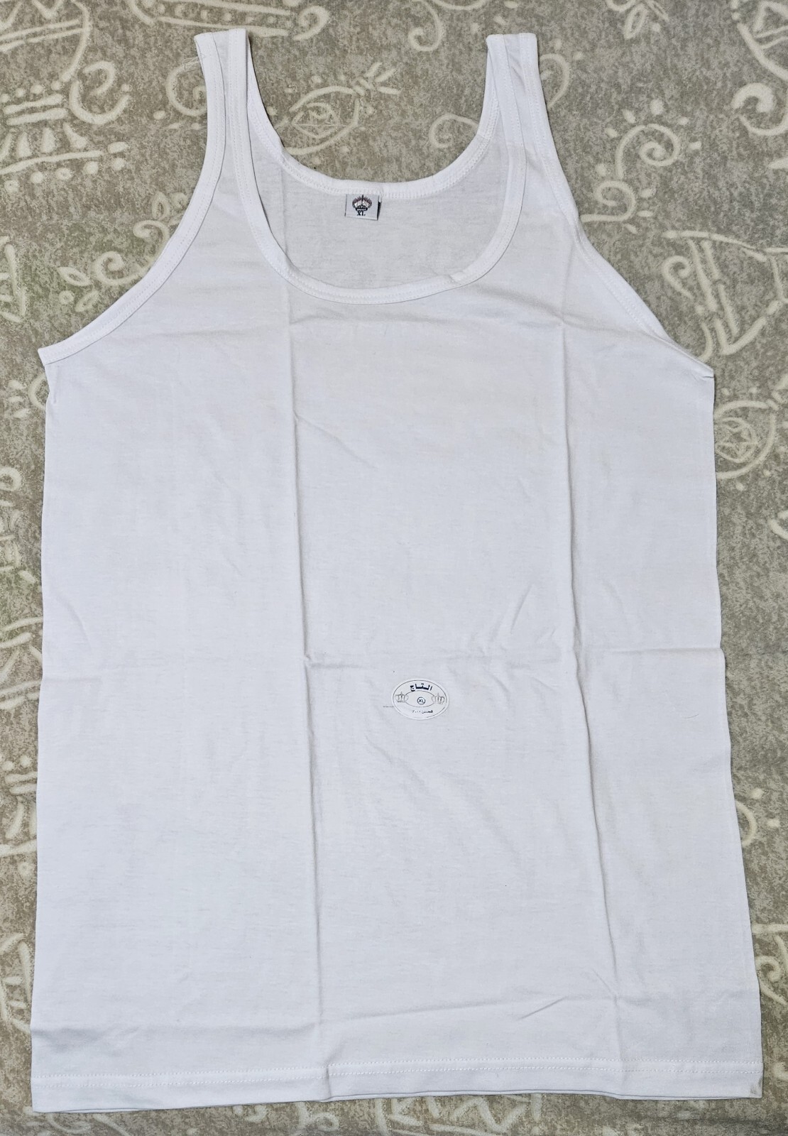 ,Men's Tank top Syrian-made white cotton men's scarf, soft and elastic .XXL XL gallery