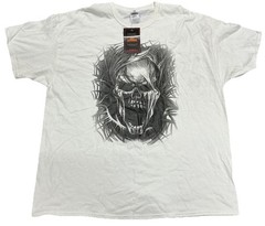 Hot Leathers Motorcycle Biker Shirt Skeleton Skull 2XL