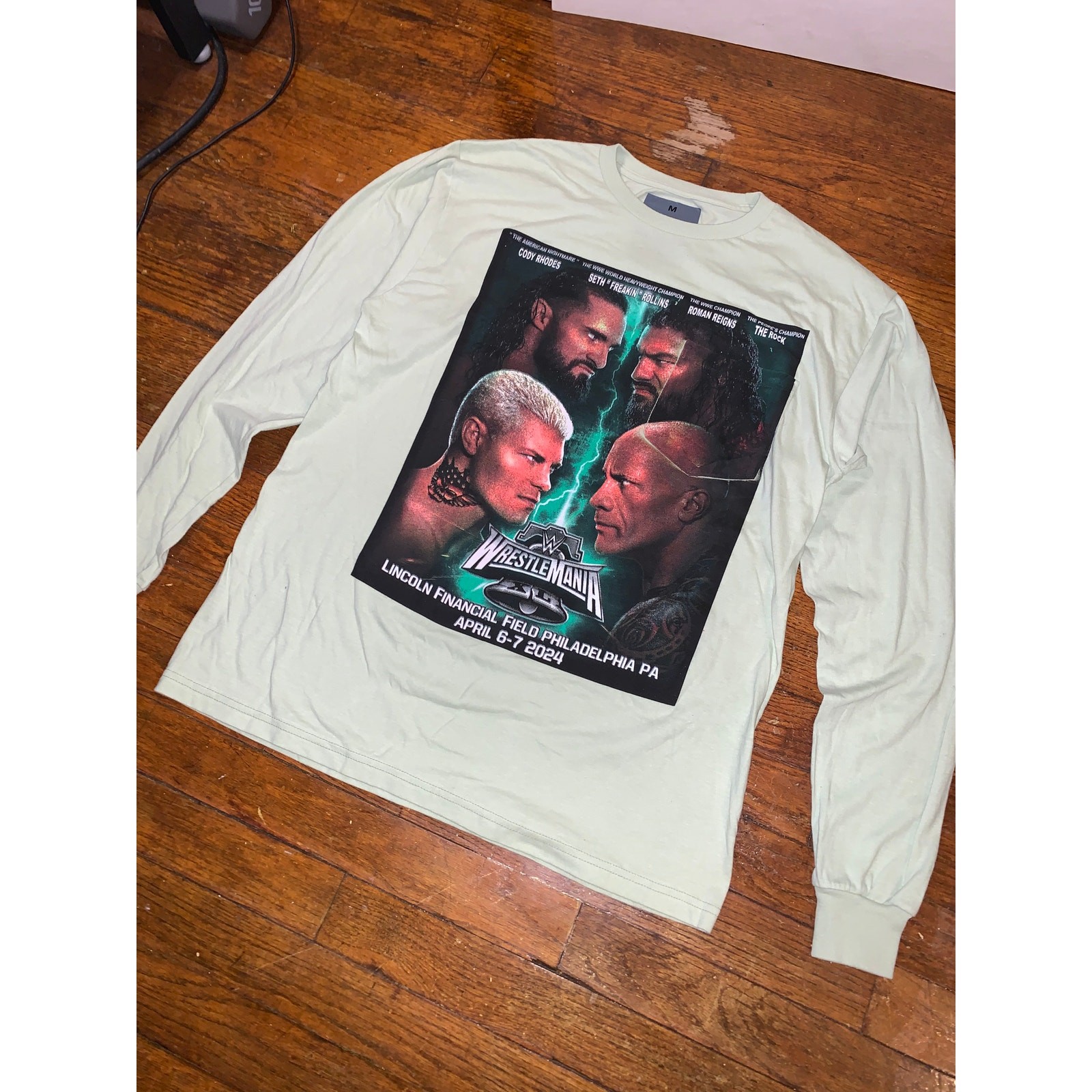 WrestleMania 40 Philadelphia Long Sleeve T Shirt WWE Wrestling Size Medium gallery