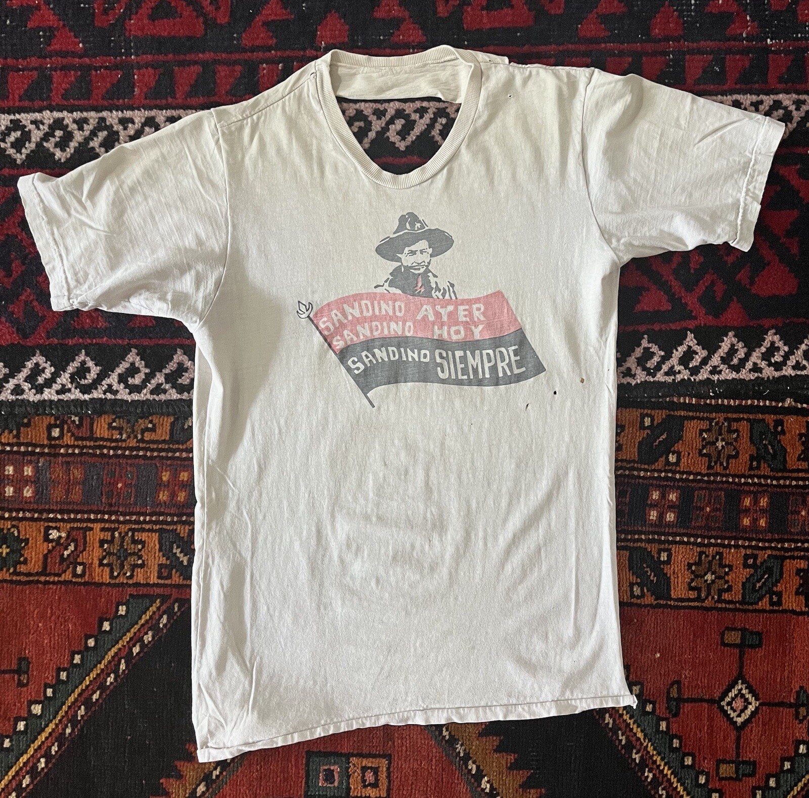 RARE Vtg 70s Thrashed Nicaragua Contras FSLN Sandino Contra Leftist Punk Sz. L
