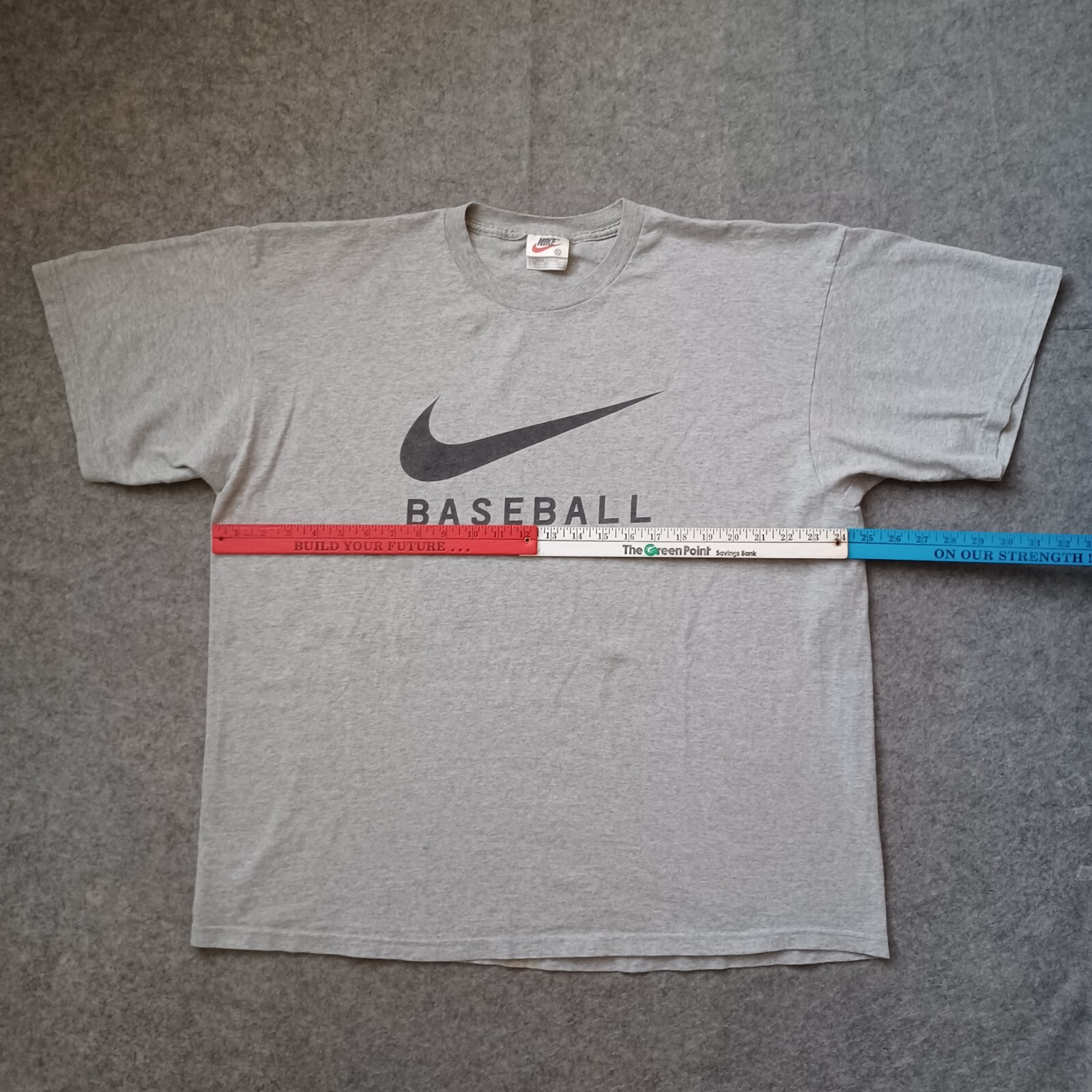 Vintage Nike Baseball T Shirt Mens Extra Large Gray Jumbo Swoosh 90s USA gallery