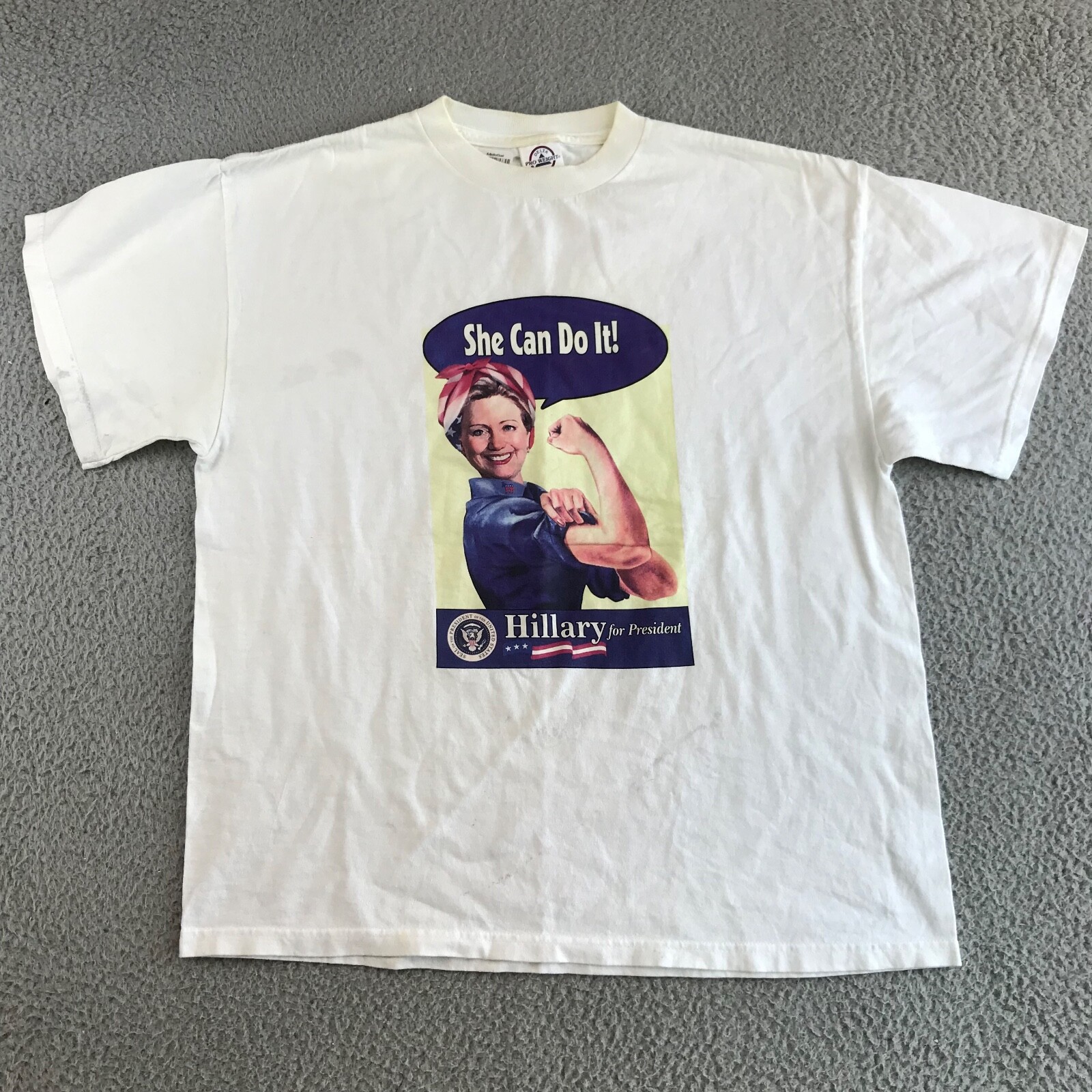 Hillary Clinton For President Shirt Adult Large White She Can Do It Graphic Tee