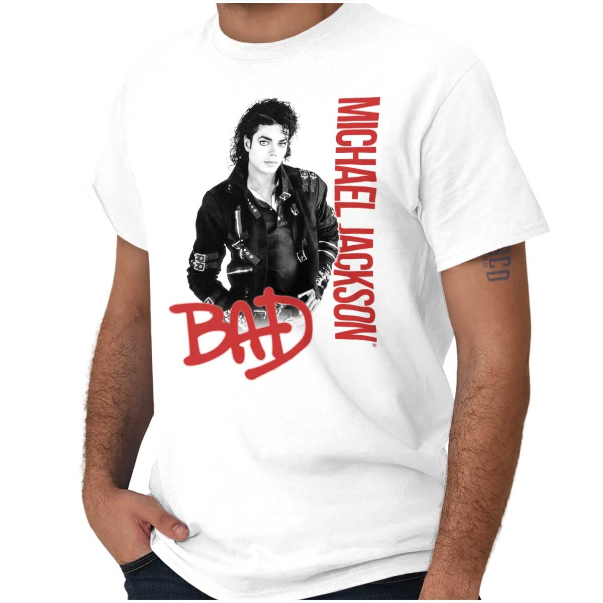 Michael Jackson Bad MJ Music Album Cover Womens or Mens Crewneck T Shirt Tee gallery