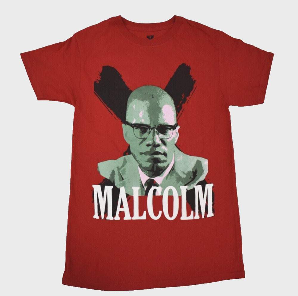 Malcolm X Mens Malcolm X Official Merchandise Red Graphic Shirt New S, M, L