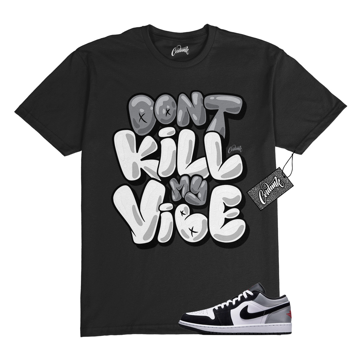 1 Black Matte Silver White Fire Red T Shirt Match DKMV