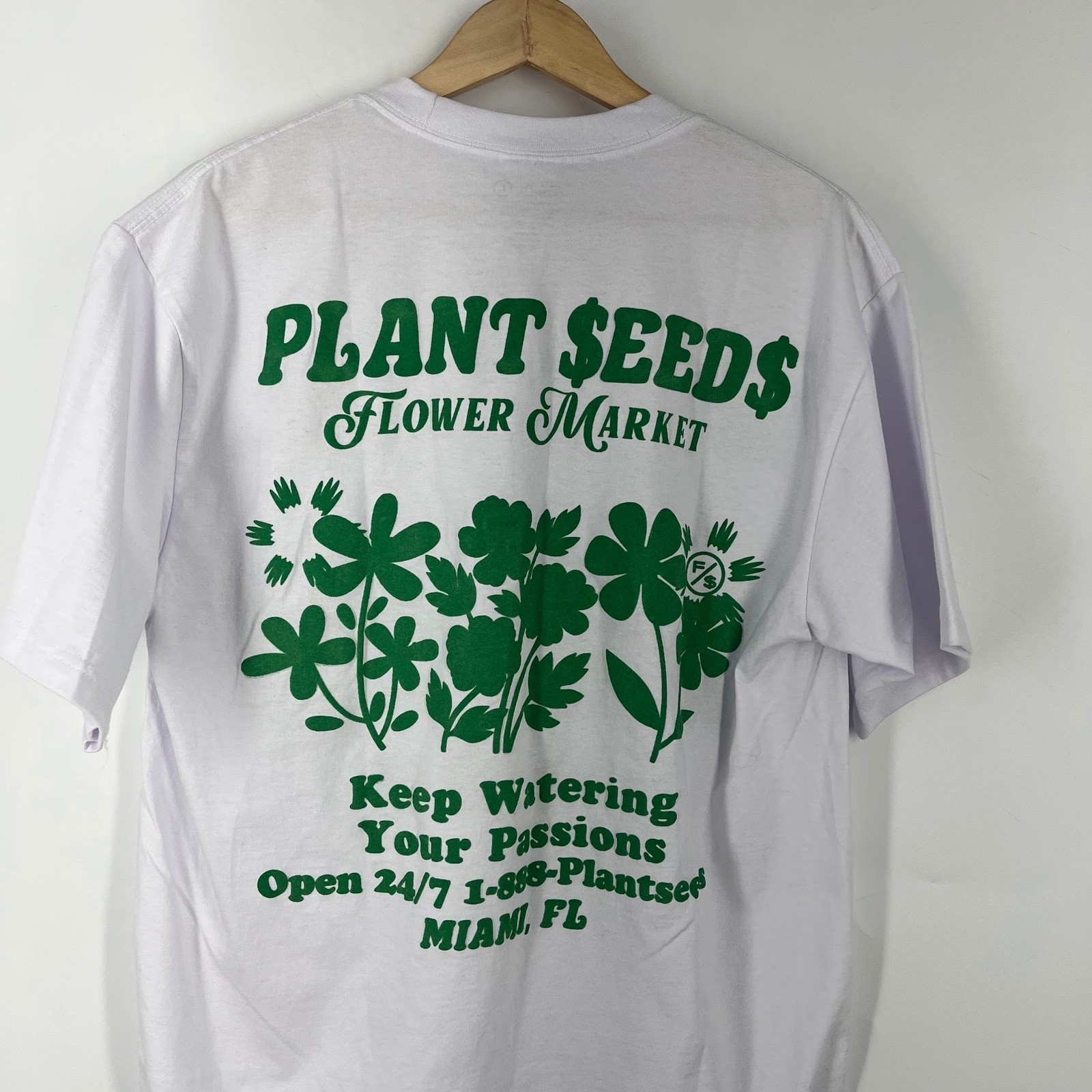 Fly Supply See The Good Plant Seeds Flower Market Miami FL Graphic T-Shirt Large gallery